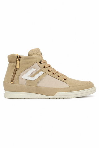 Cesare Paciotti Luxury Italian Men's 4US Cam NY Sam Beige Sneakers (CPM5323)