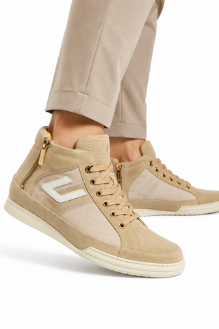 Cesare Paciotti Luxury Italian Men's 4US Cam NY Sam Beige Sneakers (CPM5323)