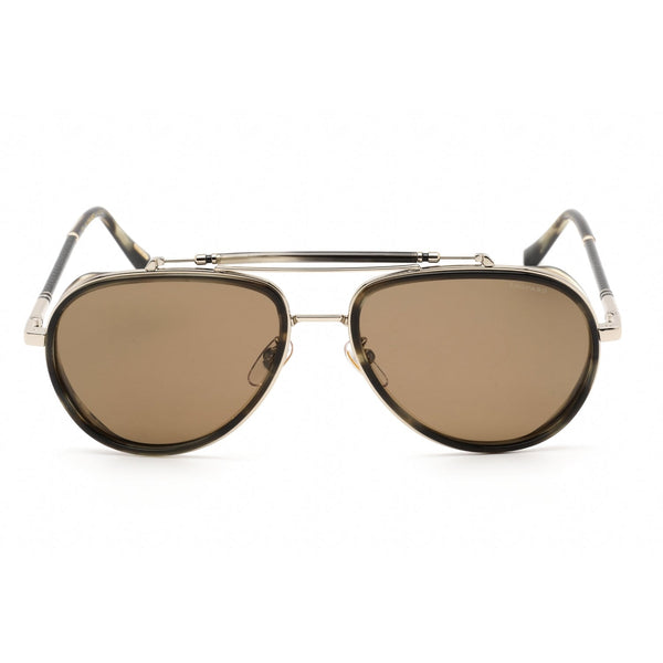 Chopard SCHF24 Sunglasses SHINY BROWN STRIPED HAVANA / Brown-AmbrogioShoes