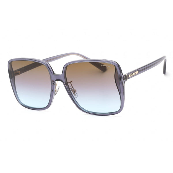Coach 0HC8368D Sunglasses Transparent Purple / Gradient Brown Blue Unisex-AmbrogioShoes