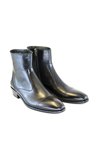 Corrente 1547 Leather Boot - Black-AmbrogioShoes
