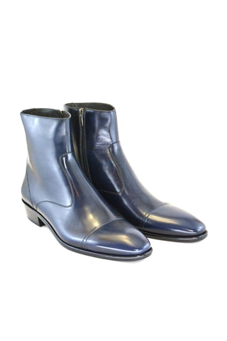 Corrente 1547 Leather Boot - Navy-AmbrogioShoes