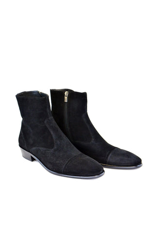 Corrente 1547 Suede Leather Boot - Black-AmbrogioShoes