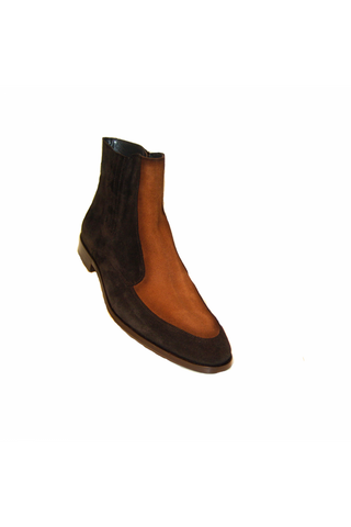 Corrente 2077S Suede Chelsea Boots - Black & Tan-AmbrogioShoes