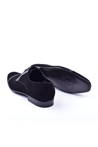 Corrente 2432 Suede & Lizard Derby - Black-AmbrogioShoes