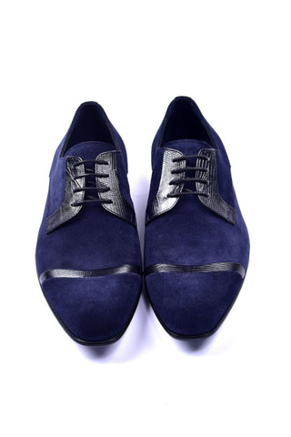 Corrente 2432 Suede & Lizard Derby - Navy-AmbrogioShoes