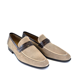 Corrente 3417HS Suede Leather Loafers - Taupe-AmbrogioShoes