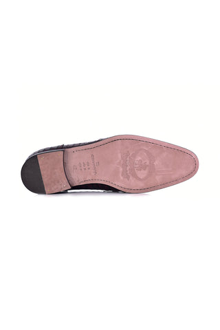 Corrente 3470BC Embossed Leather Horse-Bit Loafer - Burgundy-AmbrogioShoes