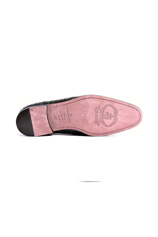 Corrente 3470BC Embossed Leather Horse-Bit Loafer - Green-AmbrogioShoes