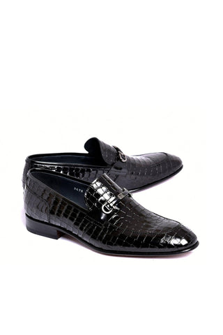 Corrente 3470BC Men’s Shoes Crocodile Print Calf-Skin Leather Horse-bit Loafer (CRT1527)-AmbrogioShoes