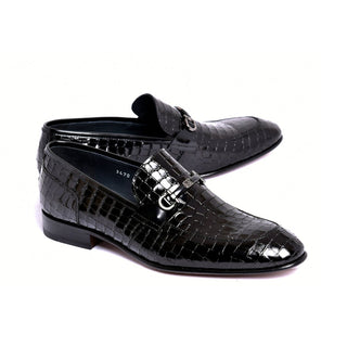 Corrente 3470BC Men’s Shoes Crocodile Print Calf-Skin Leather Horse-bit Loafer (CRT1527)-AmbrogioShoes