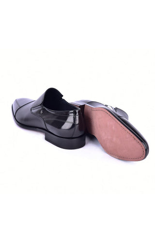 Corrente 3519 Leather Cap-Toe Loafers - Black-AmbrogioShoes