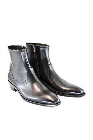 Corrente 3617HS Leather Boot - Black-AmbrogioShoes