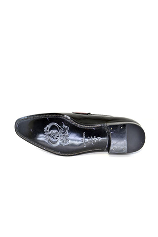 Corrente 3711HS Patent & Textured Penny Loafer - Red & Black-AmbrogioShoes