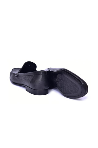 Corrente 3898 Deer Horse-Bit Loafer - Black-AmbrogioShoes