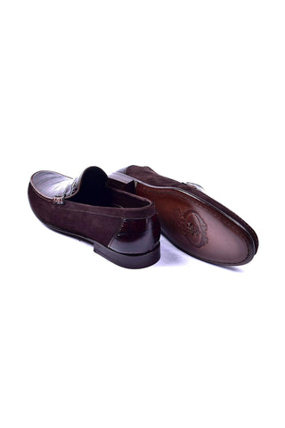 Corrente 3898C Leather & Suede Loafer - Burgundy-AmbrogioShoes