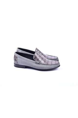 Corrente 3898C Leather & Suede Loafer - Gray-AmbrogioShoes