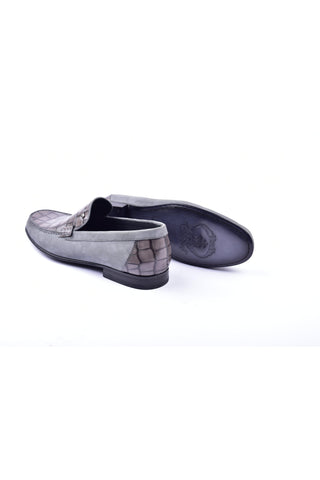 Corrente 3898C Leather & Suede Loafer - Gray-AmbrogioShoes