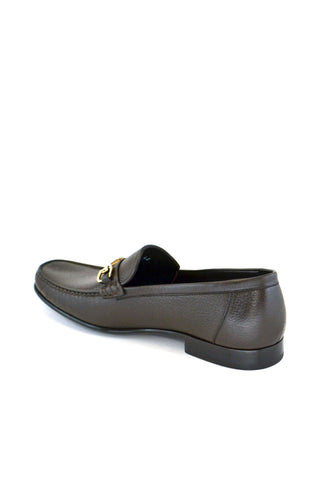 Corrente 3898HS Leather Horse-Bit Loafer - Brown-AmbrogioShoes