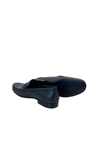 Corrente 3898Ost Ostrich & Leather Loafer - Black-AmbrogioShoes