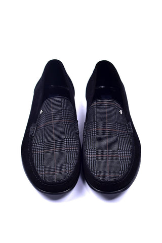 Corrente 3898S Suede Loafer - Black-AmbrogioShoes