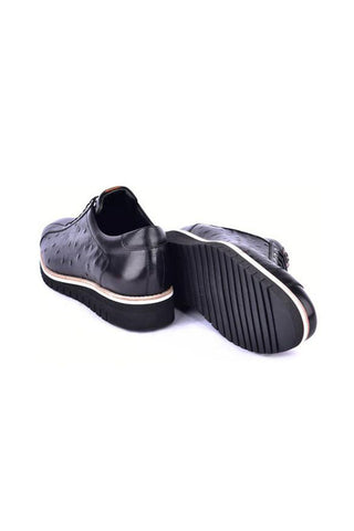 Corrente 4005 Ostrich Skin Sneaker - Black