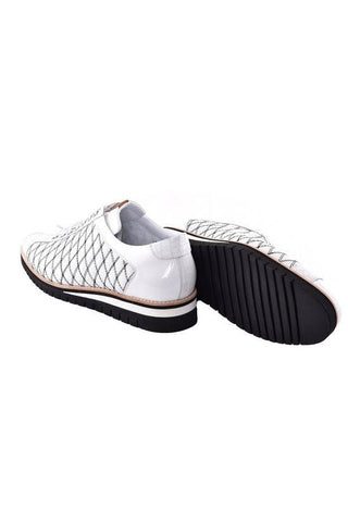 Corrente 4005 Quilted Leather Sneaker - White-AmbrogioShoes