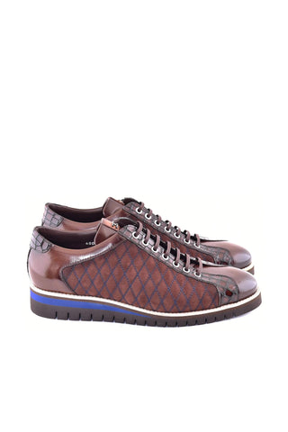 Corrente 4005 Suede & Leather Sneaker - Brown-AmbrogioShoes