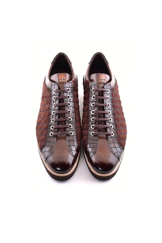 Corrente 4005 Suede & Leather Sneaker - Brown-AmbrogioShoes