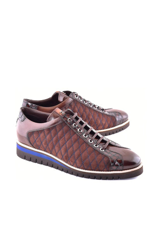 Corrente 4005 Suede & Leather Sneaker - Brown-AmbrogioShoes