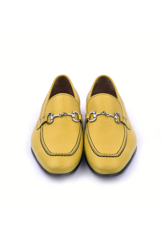 Corrente 4428D Leather Horse-Bit Loafer - Yellow-AmbrogioShoes