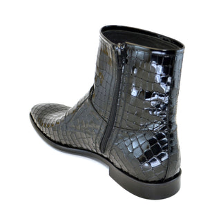 Corrente 4604 Leather Double Monk-Strap Boot - Black-AmbrogioShoes