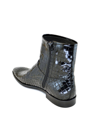 Corrente 4604 Leather Double Monk-Strap Boot - Black-AmbrogioShoes