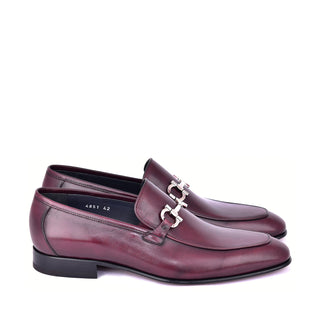 Corrente 4851 Leather Horse-Bit Loafer - Burgundy-AmbrogioShoes