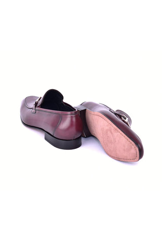 Corrente 4851 Leather Horse-Bit Loafer - Burgundy-AmbrogioShoes
