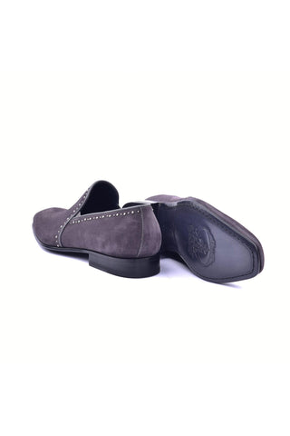 Corrente 4981S Suede Studded Loafer - Gray-AmbrogioShoes