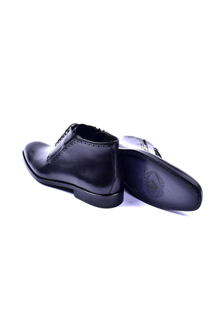 Corrente 5220 Leather Chukka Boots - Black-AmbrogioShoes