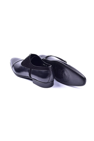 Corrente 5230 Leather & Suede Oxford - Black-AmbrogioShoes