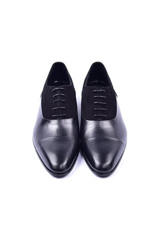 Corrente 5230 Leather & Suede Oxford - Black-AmbrogioShoes