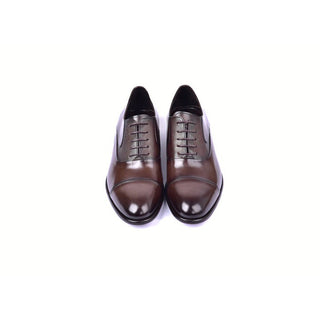 Corrente 5256 Men's Shoes Brown Deer-Skin Leather Dress/Formal Cap-Toe Oxfords (CRT1459)-AmbrogioShoes