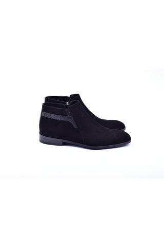 Corrente 5361S Suede Boot - Black-AmbrogioShoes