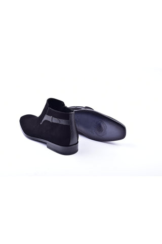 Corrente 5361S Suede Boot - Black-AmbrogioShoes