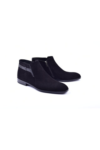Corrente 5361S Suede Boot - Black-AmbrogioShoes