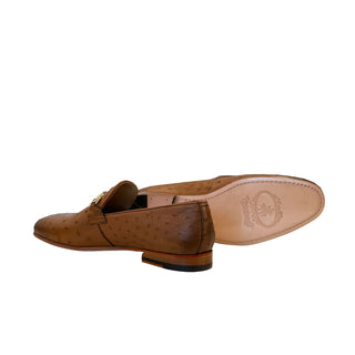 Corrente 5405 Ostrich Horse-Bit Loafer - Tan-AmbrogioShoes