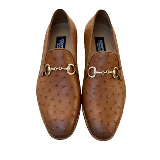 Corrente 5405 Ostrich Horse-Bit Loafer - Tan-AmbrogioShoes