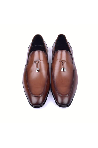 Corrente 5470HS Leather Tassel Loafer - Brown-AmbrogioShoes
