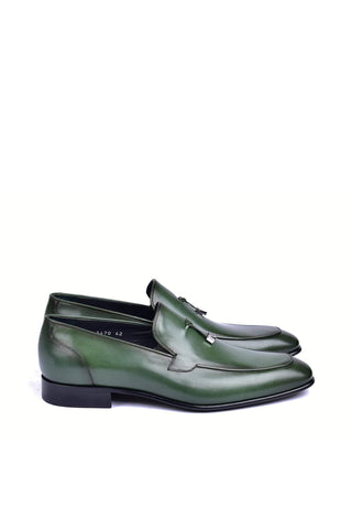Corrente 5470HS Leather Tassel Loafer - Green-AmbrogioShoes