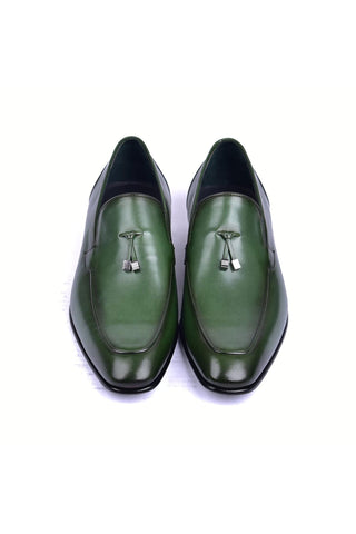 Corrente 5470HS Leather Tassel Loafer - Green-AmbrogioShoes
