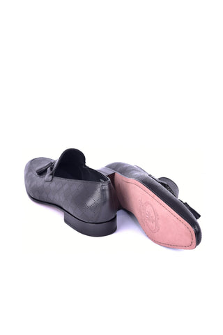 Corrente 5509 Leather Tassel Loafer - Black-AmbrogioShoes