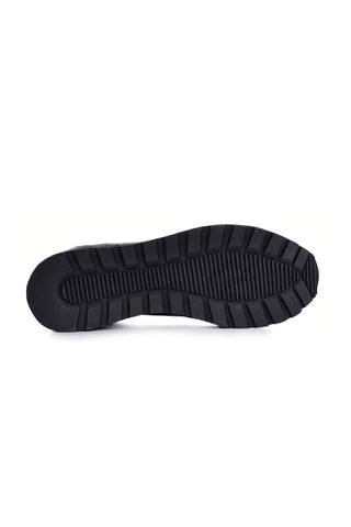 Corrente 5581L Leather Sneaker - Black-AmbrogioShoes